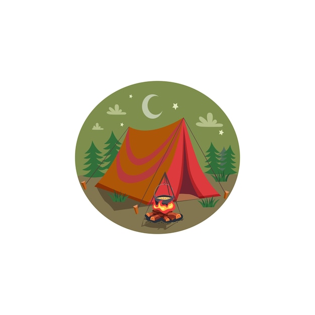 Symbol für den Vektortyp „Campingzelt“.