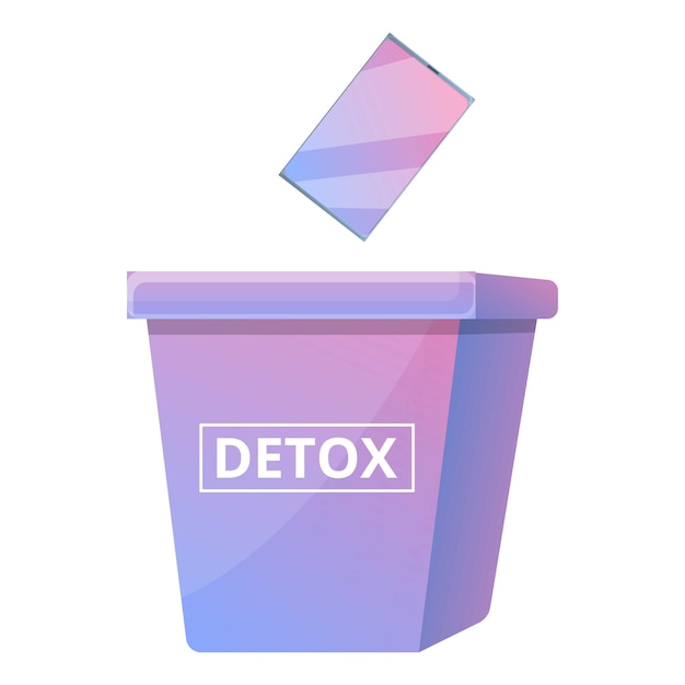 Symbol für die digitale entgiftungsbox. cartoon des digitalen entgiftungsbox-vektorsymbols für webdesign isoliert auf weißem hintergrund