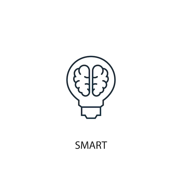 Vektor symbol für die intelligente konzeptlinie. einfache elementabbildung. smart concept gliederung symbol design. kann für web- und mobile ui/ux verwendet werden