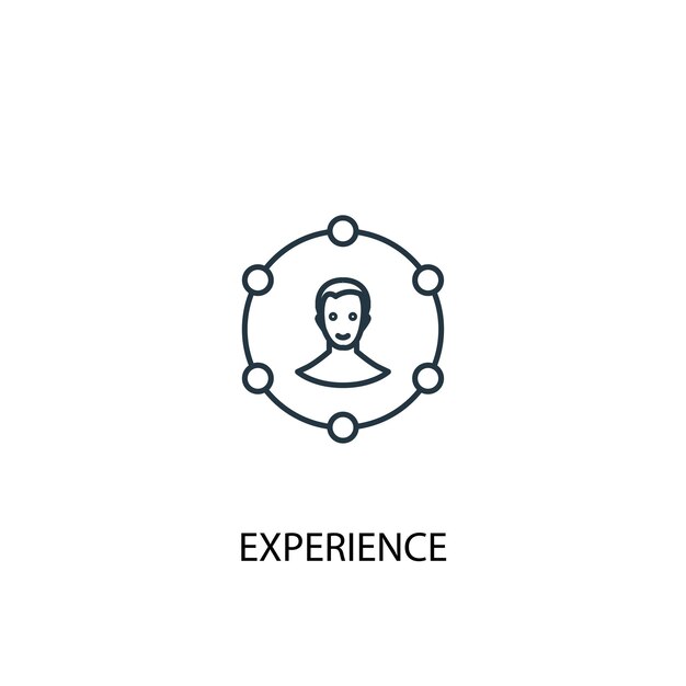 Symbol für die leitung des konzepts erleben. einfache elementabbildung. erlebniskonzept gliederung symbol design. kann für web- und mobile ui/ux verwendet werden