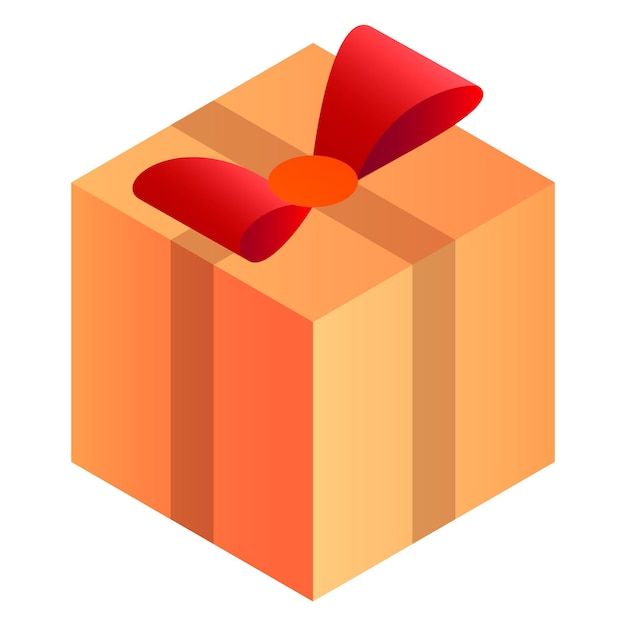 Symbol für die Lieferung einer Geschenkbox. Isometrische Darstellung des Vektorsymbols für die Lieferung einer Geschenkbox für Webdesign, isoliert auf weißem Hintergrund