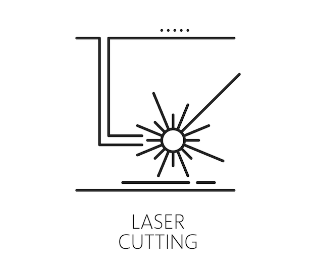 Symbol für die Linie der Laser-Schneidgeräte für die Metallbearbeitung