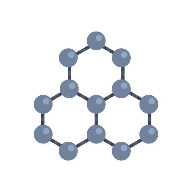 Vektor symbol für die struktur des nanotechnologie-moleküls flache darstellung des vektorsymbols für die struktur des nanotechnologie-moleküls isoliert auf weißem hintergrund