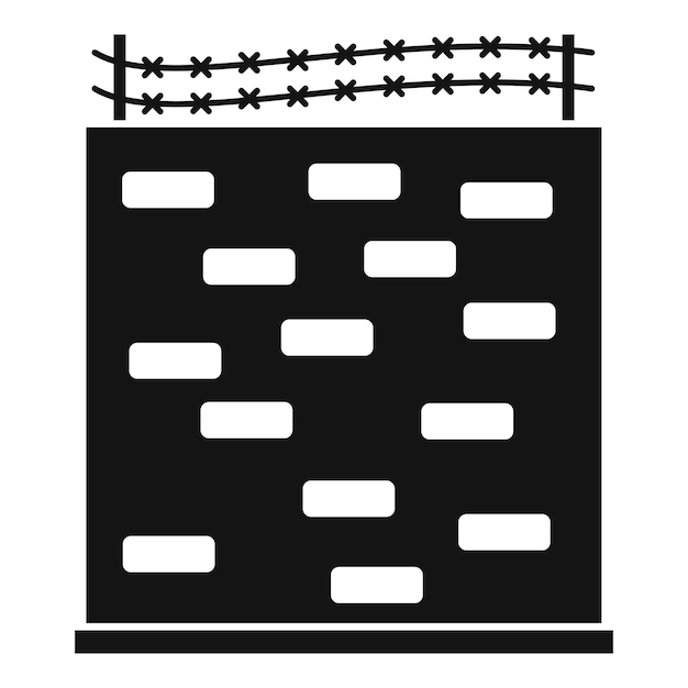 Vektor symbol für die wand des gefängnisgebäudes einfache illustration des vektorsymbols für die wand des gefängnisgebäudes für webdesign, isoliert auf weißem hintergrund