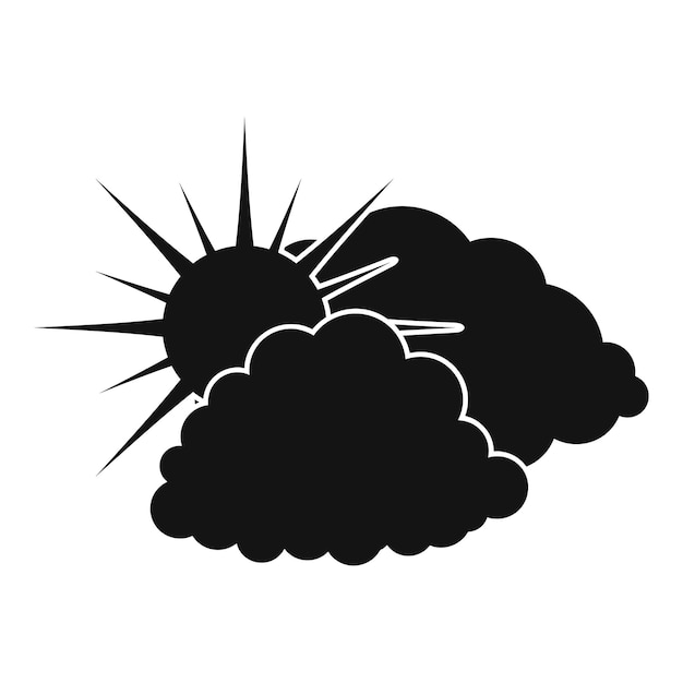 Vektor symbol für dunkel bewölkte sonne einfache illustration des vektorsymbols für dunkel bewölkte sonne für das web
