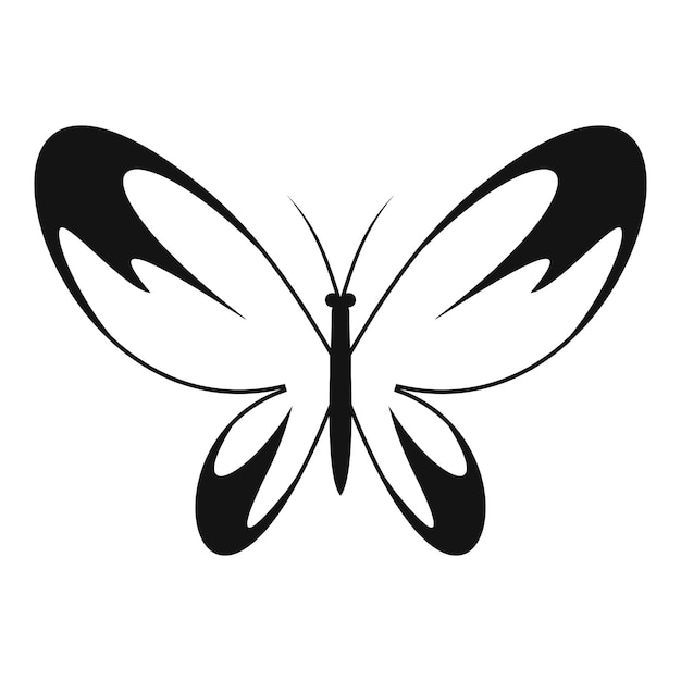 Vektor symbol für einen schmetterling mit breiten flügeln einfache illustration eines vektorsymbols für einen schmetterling mit breiten flügeln für das web