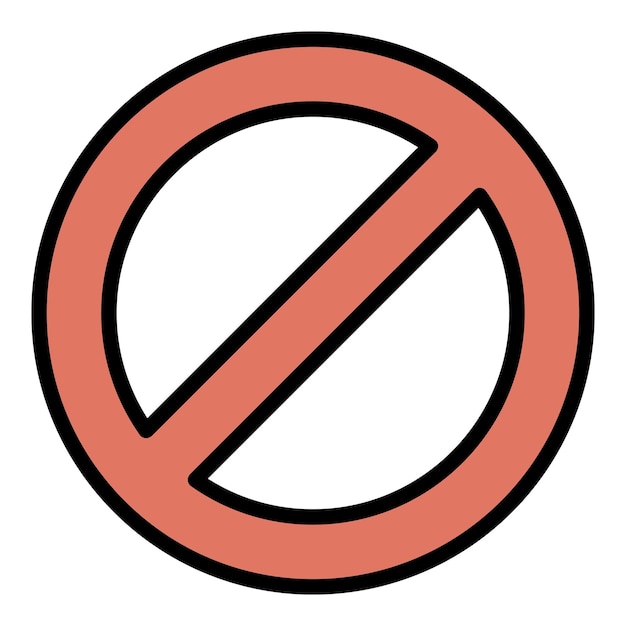 Symbol für eingeschränkten Kreis. Umriss des Vektorsymbols für eingeschränkten Kreis, Farbe flach isoliert