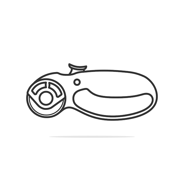 Vektor symbol für einziehbares messer im flachen stil. schneideschild, pizzaschneider, handwerkzeuge für die reparatur und den bau von verstärkern
