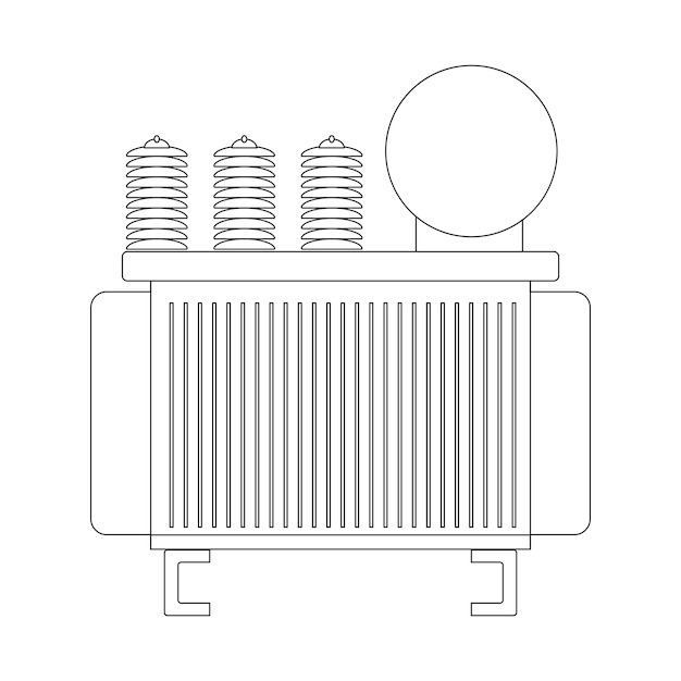 Vektor symbol für elektrischen hochspannungstransformator