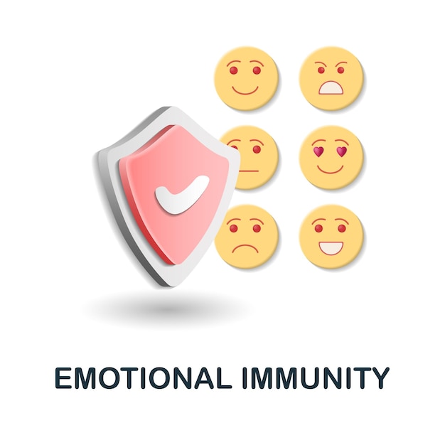 Symbol für emotionale immunität 3d-illustration aus der sammlung menschlicher produktivität kreatives symbol für emotionale immunität 3d für webdesign-vorlagen, infografiken und mehr