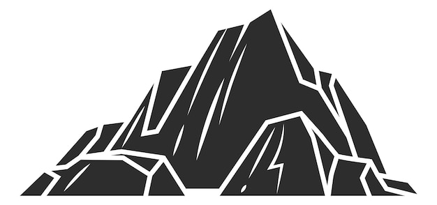 Vektor symbol für felsige klippe schwarzes bergsilhouetten-logo