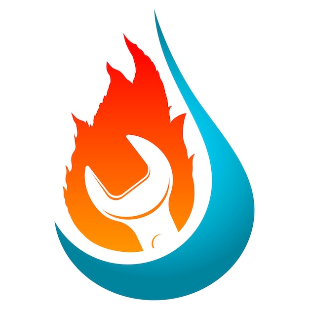 Vektor symbol für feuer- und wassertropfen