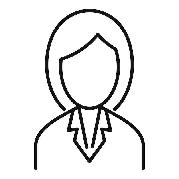 Symbol für Fremdsprachenlehrerin Umriss eines Vektorsymbols für Fremdsprachenlehrerin für Webdesign, isoliert auf weißem Hintergrund