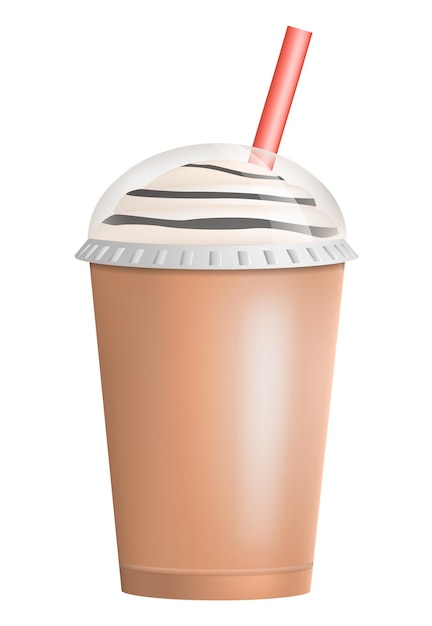 Symbol für frischen Eis-Latte. Realistische Darstellung des Vektorsymbols für frischen Eis-Latte für Webdesign, isoliert auf weißem Hintergrund