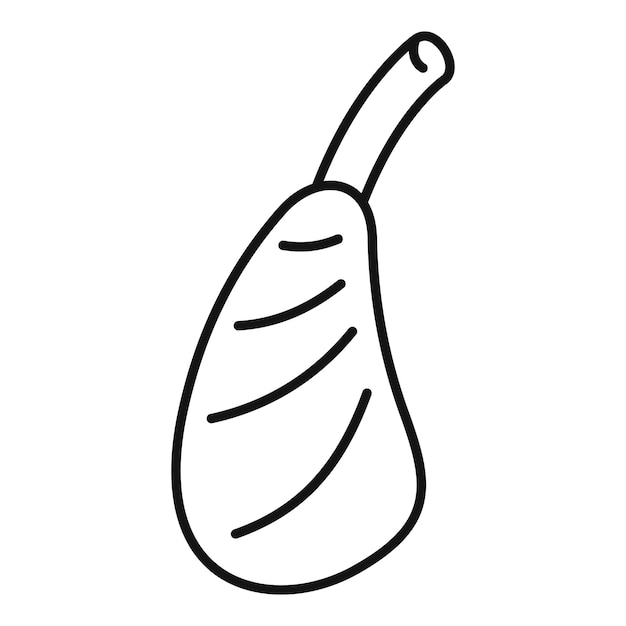 Symbol für gekochtes Fleisch. Umriss des Vektorsymbols für gekochtes Fleisch für Webdesign, isoliert auf weißem Hintergrund