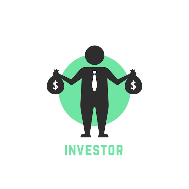 Vektor symbol für geldvorteile mit investor-symbol
