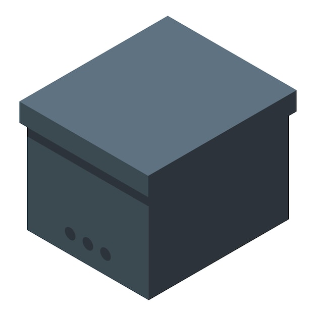 Symbol für gepackte Blackbox Isometrisches Vektorsymbol für gepackte Blackbox für Webdesign, isoliert auf weißem Hintergrund