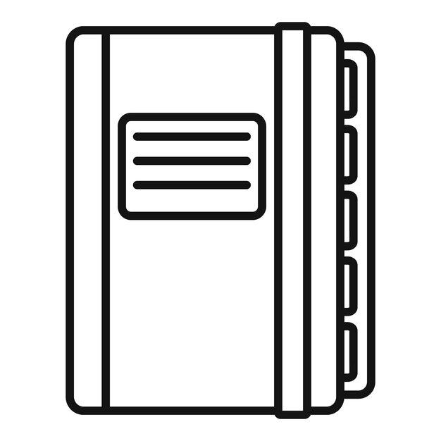 Vektor symbol für geschlossenes notizbuch des büromanagers umriss des vektorsymbols für geschlossenes notizbuch des büromanagers für webdesign, isoliert auf weißem hintergrund