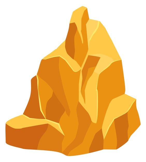 Symbol für goldenen felsbrocken natürliches edelsteinelement game rock