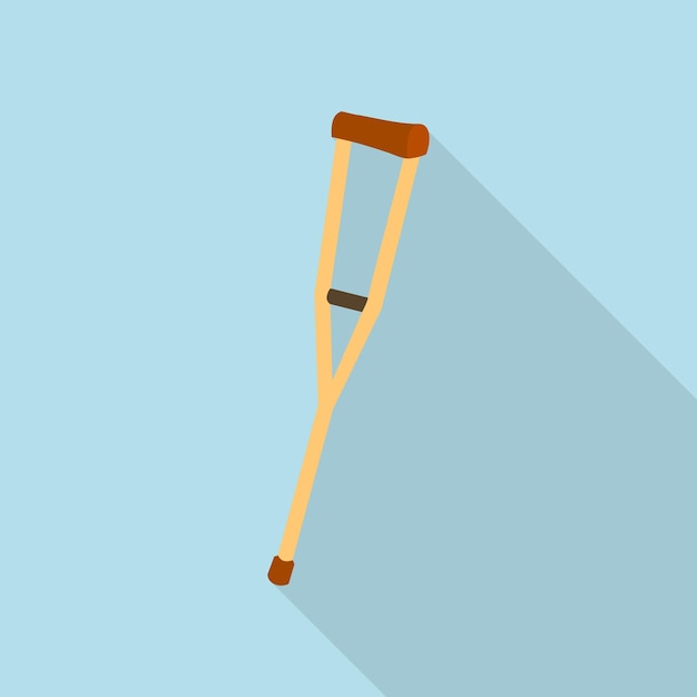 Symbol für Holzkrücken Flache Illustration des Vektorsymbols für Holzkrücken für Webdesign