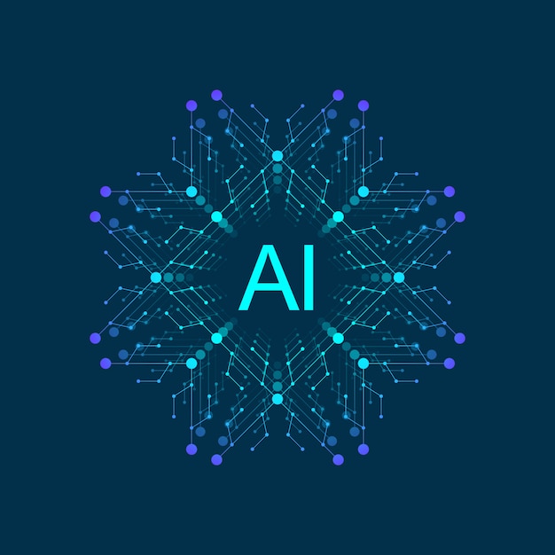 Vektor symbol für künstliche intelligenz ai. deep learning und future technology concept design.