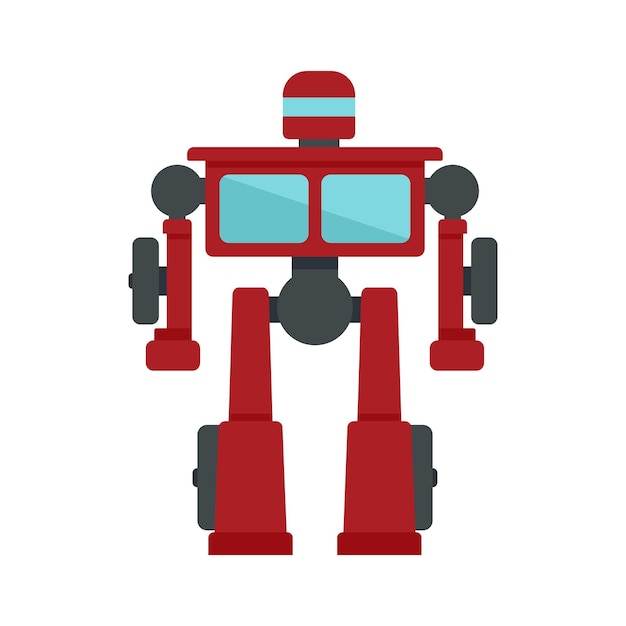 Symbol für LKW-Robotertransformator Flache Darstellung des Vektorsymbols für LKW-Robotertransformator isoliert auf weißem Hintergrund