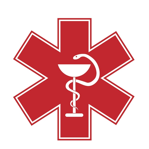 Vektor symbol für medizinisches zeichen stern des lebens piktogramm im stil von krankenwagen im stern-glyphen-stil