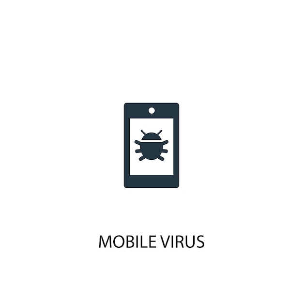 Symbol für mobile Viren. Einfache Elementabbildung. Symboldesign für das mobile Viruskonzept. Kann für Web und Mobile verwendet werden.