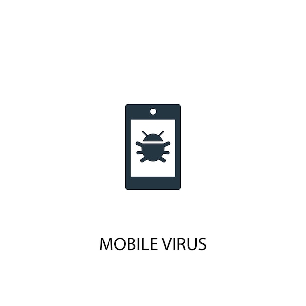 Symbol für mobile viren. einfache elementabbildung. symboldesign für das mobile viruskonzept. kann für web und mobile verwendet werden.