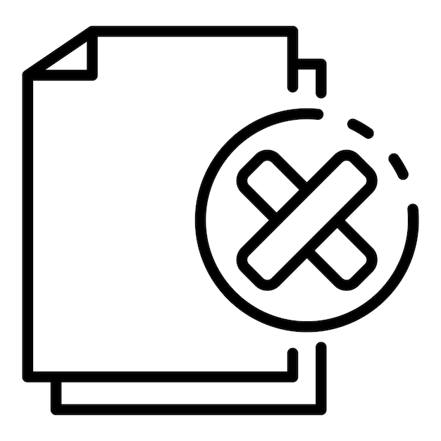 Symbol für nicht gesicherte dokumente umriss des vektorsymbols für nicht gesicherte dokumente für webdesign, isoliert auf weißem hintergrund