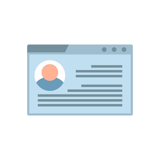 Symbol für persönliche Online-Informationen Flache Darstellung des Vektorsymbols für persönliche Online-Informationen isoliert auf weißem Hintergrund