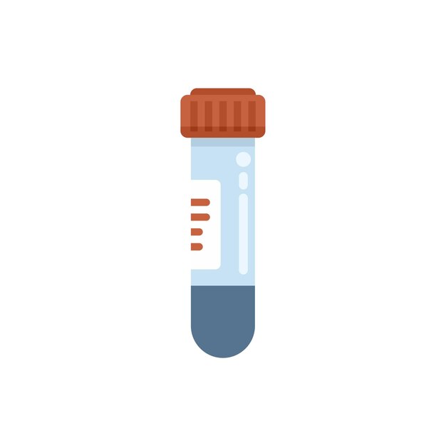 Vektor symbol für reagenzglassonde, flacher vektor wissenschaftlerlabor chemie genetisch isoliert