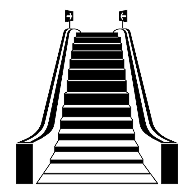 Vektor symbol für rolltreppe im einkaufszentrum einfache illustration des vektorsymbols für rolltreppe im einkaufszentrum für webdesign, isoliert auf weißem hintergrund