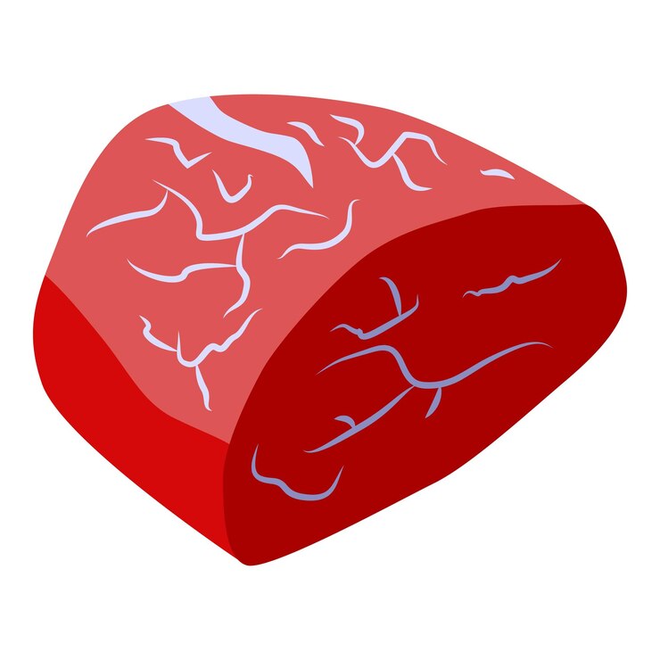 Vektor symbol für rotes fleisch in der küche isometrisches vektorsymbol für rotes fleisch in der küche für webdesign isoliert auf weißem hintergrund