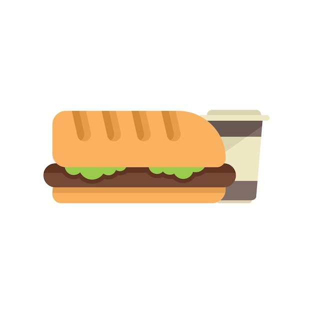 Vektor symbol für sandwich-mittagessen, flacher vektor, gesunde mahlzeit, beutel-snack isoliert