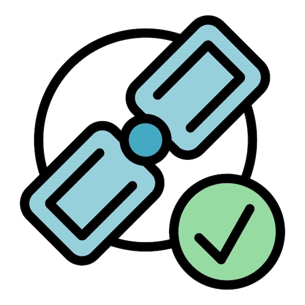 Vektor symbol für satellitensuchmaschine umriss des vektorsymbols für satellitensuchmaschine für webdesign isoliert auf weißem, flachem hintergrund