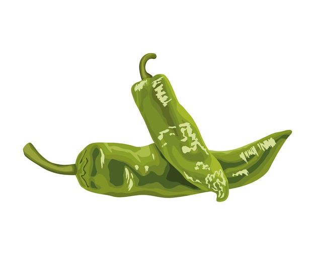 Symbol für scharfes Gemüse mit Serranos-Chilis