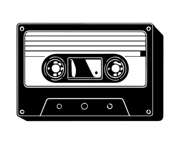 Symbol für schwarze Audiokassette der 90er Jahre