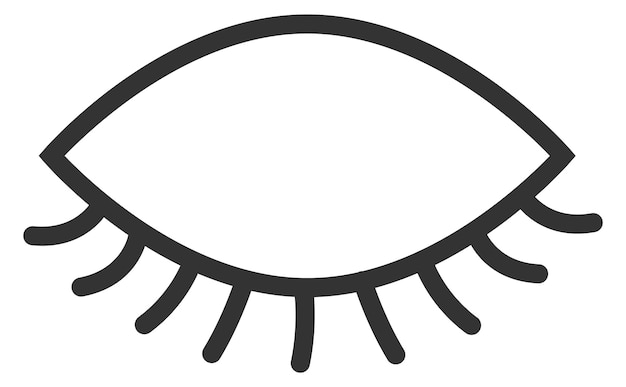 Symbol für schwarze linie mit geschlossenen augen symbol für blindheit