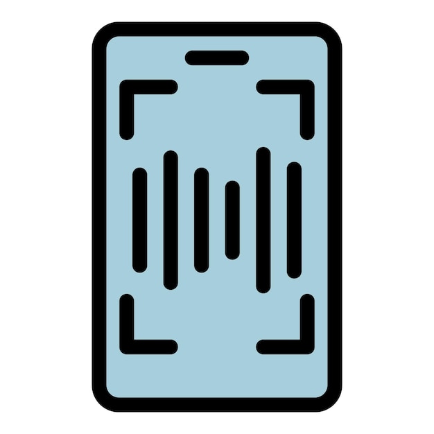 Vektor symbol für smartphone-tonaufzeichnung. umriss des vektorsymbols für smartphone-tonaufzeichnung, farbe flach isoliert