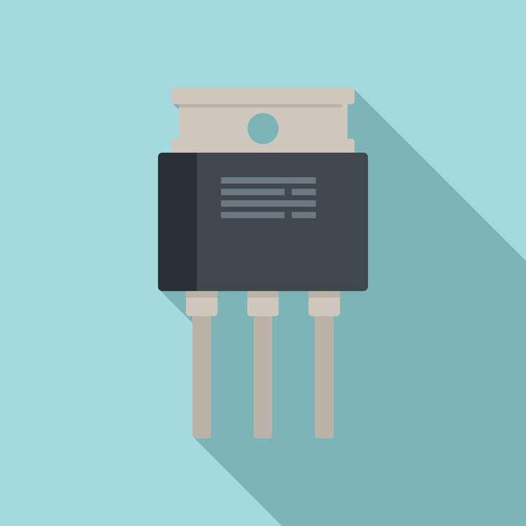 Vektor symbol für spannungsregler, flacher vektor, elektrischer stabilisator, diodenbox
