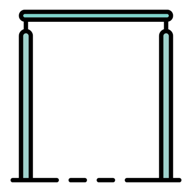 Symbol für Turnstangen Umriss des Vektorsymbols für Turnstangen, Farbe flach isoliert