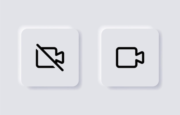 Symbol für videokamera deaktivieren sie das symbol „cam aus“ facetime-symbole website web app ui symbol für mobile anwendungen