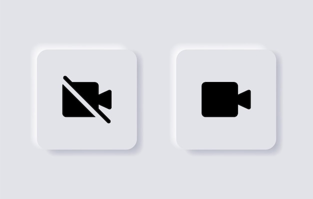 Symbol für videokamera deaktivieren sie das symbol „cam aus“ facetime-symbole website web app ui symbol für mobile anwendungen
