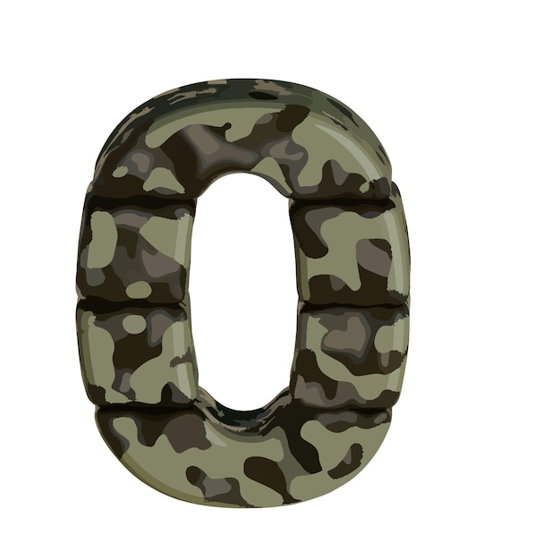 Symbol in brauner camouflage nummer o