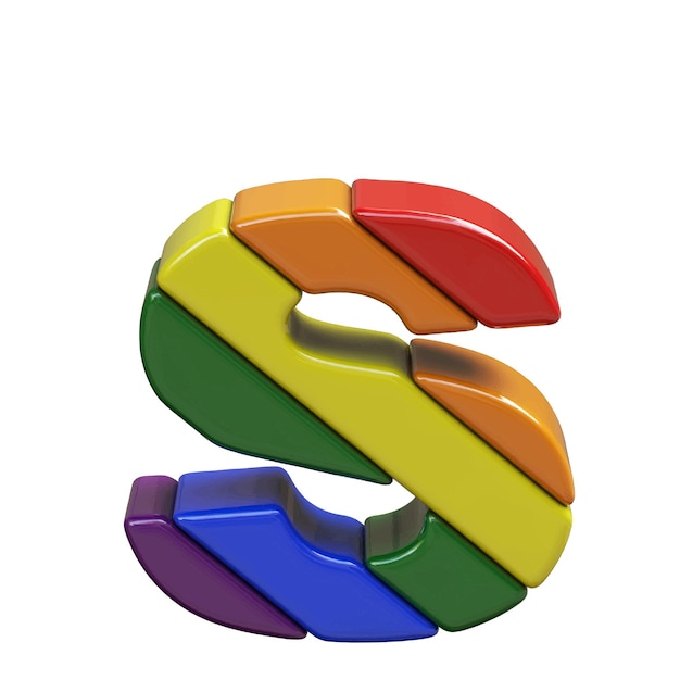 Vektor symbol in den farben des lgbt-flaggenbuchstabens s