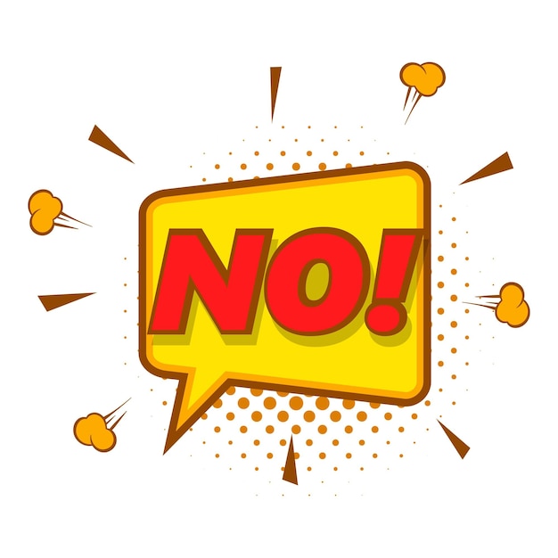 Symbol „keine sprechblase“ pop-art-illustration des vektorsymbols „keine sprechblase“ für das web