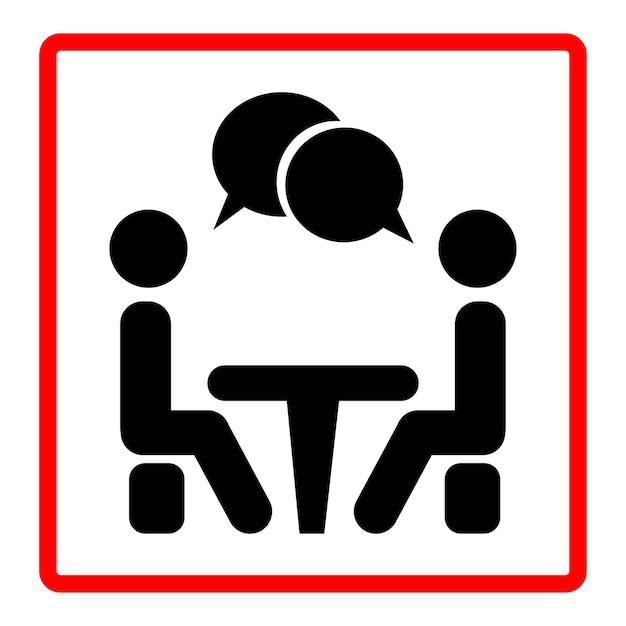 Symbol Konferenz Menschen sitzen um den Tisch herum und sprechen Vektorillustration