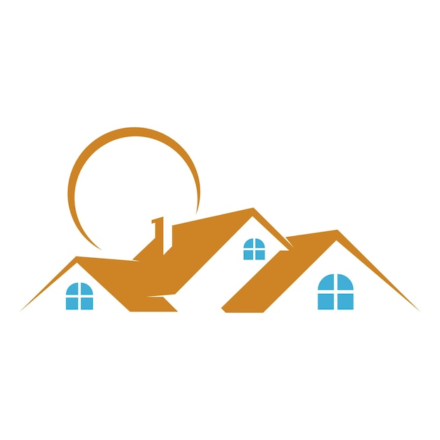 Vektor symbol-logo für wohndachdesign