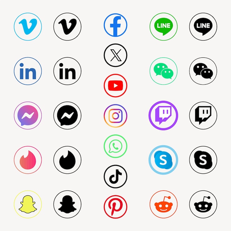 Vektor symbol, logo und piktogram des sozialen netzwerks